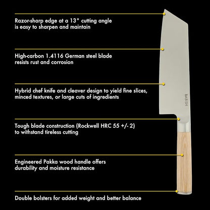 Babish 7.5-Inch Clef Knife – High-Carbon 1.4116 German Steel Kitchen Knife - Image 3