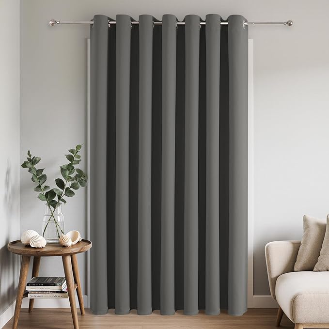 Joydeco Blackout Patio Sliding Door Curtains 108 Inches Long, Grommet Privacy by JOYDECO
