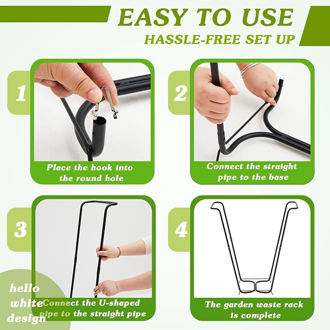 Gisafai 2 Pieces Metal Leaf Bag Holder Stand Portable Trash Bag Holder Frame - Image 7