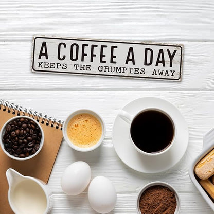 Coffee Signs Decor, A Coffee A Day Keeps the Grum Pies Away Sign, Farmhouse - Image 5