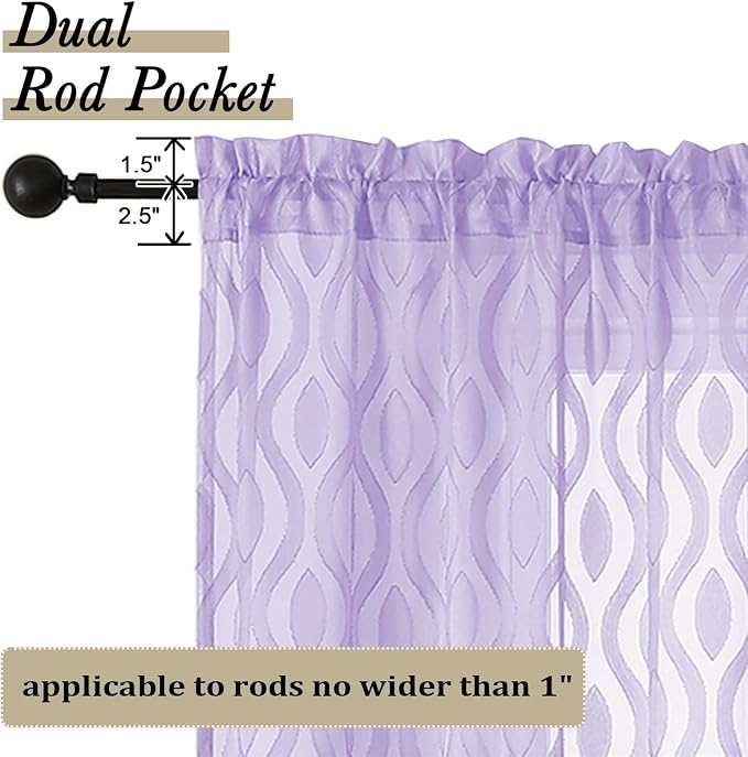 Aiyufeng Sheer Curtains 45 Inch Length 2 Panels, Farmhouse Soft Airy - Image 4