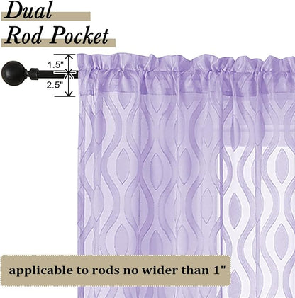 Aiyufeng Sheer Curtains 45 Inch Length 2 Panels, Farmhouse Soft Airy - Image 4