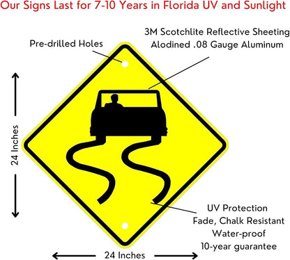 Municipal Supply & Sign Co 24 x 24 Slippery When Wet Sign - Image 2