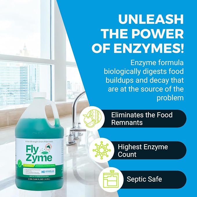 KINZUA ENVIRONMENTAL Fly-Zyme, Highly Concentrated Enzyme Drain Cleaner - Image 5