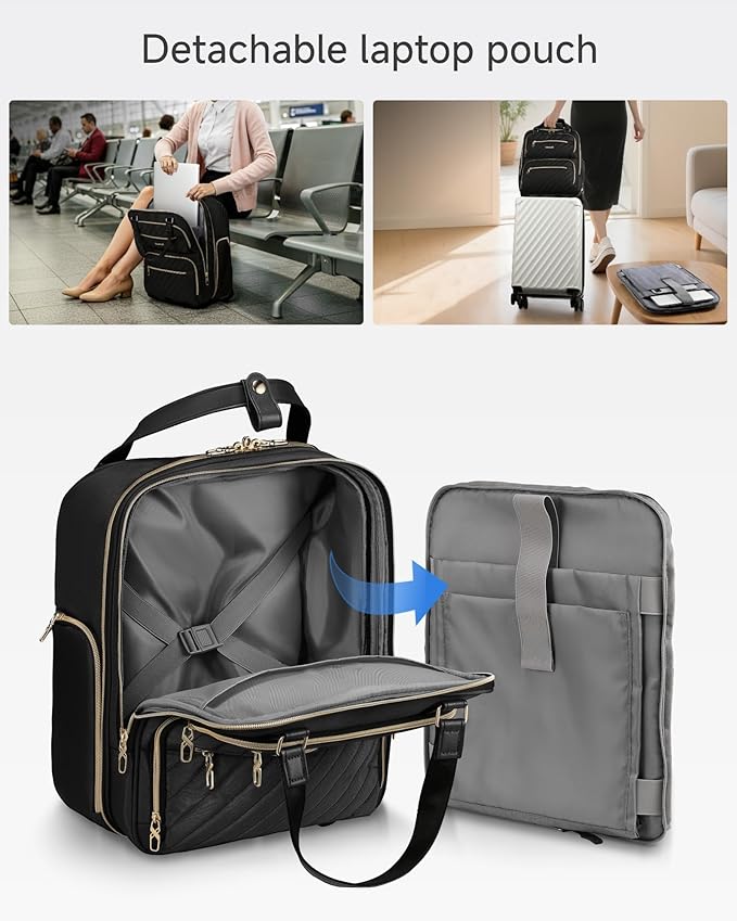 LUGGEX Underseat Carry On Luggage with Wheels, Stylish Lightweight Under Seat Luggage, Soft Sided Personal Item Suitcase for Short Trip (Chestnut Black, 16 Inch)