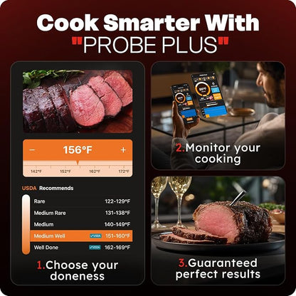 2026 Upgraded Smart Wireless Meat Thermometer 6 Sensors Accuracy Digital Food - Image 3