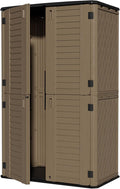 ZZM Large 67 Cu.ft Waterproof Storage Shed, Outdoor Storage Cabinet，Durable Resin Storage for Patio Furniture, Garden Tools, Pool Accessories, Mower Storage (Coffee)