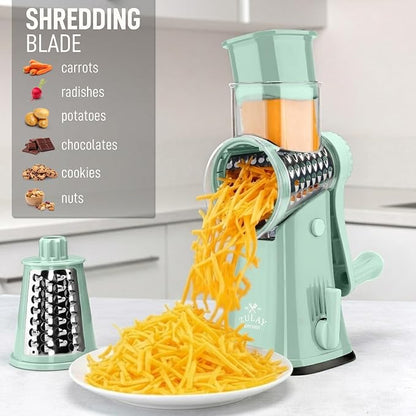 Zulay Kitchen Rotary Cheese Grater 5 Blade Cheese Shredder - Image 3