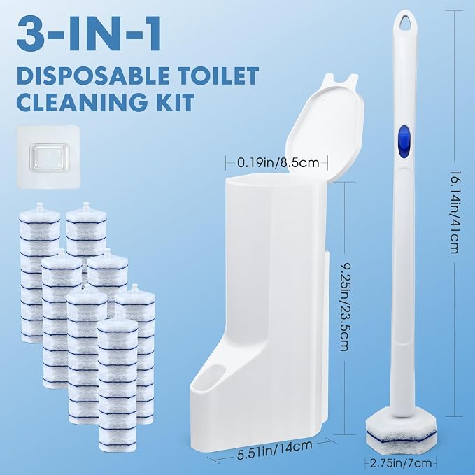 COBETE Disposable Toilet Brush Wand Refills, Disposable Toilet Refill Bowl - Image 7