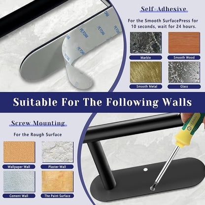 Paper Towel Holder, Self Adhesive or Drilling Paper Towel Holder Under Cabinet - Image 7