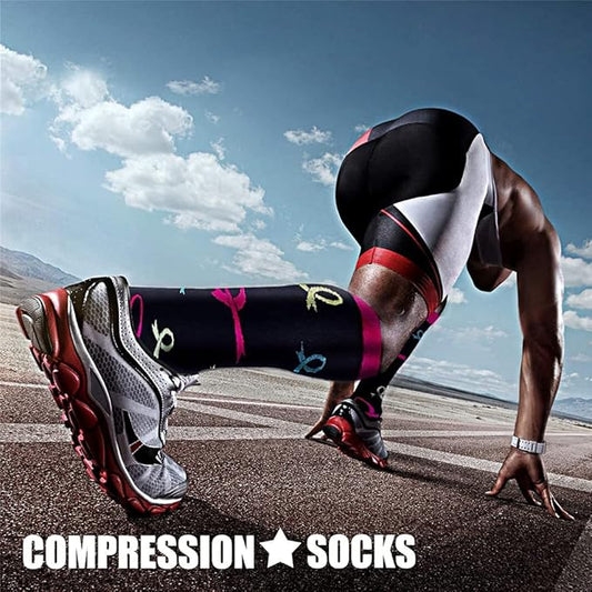 CHARMKING Compression Socks for Women & Men Circulation (3 Pairs) 15-20 mmHg is Best Support for Athletic Running Cycling