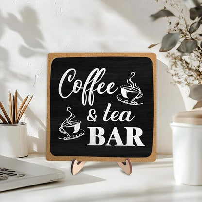 Coffee Bar Decor Sign, Rustic Wooden Plaque Coffee Sign - Image 5