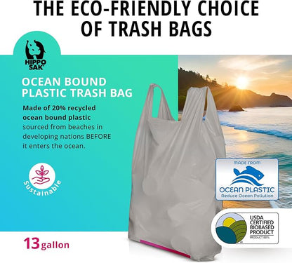 Hippo Sak - Tall Kitchen Garbage Bags - 13 Gallon Trash Bags Made from Recycled - Image 2