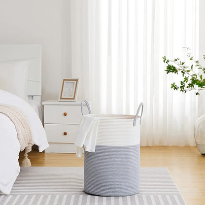 VIPOSCO Large Laundry Hamper, Tall Woven Rope Storage Basket - Image 4