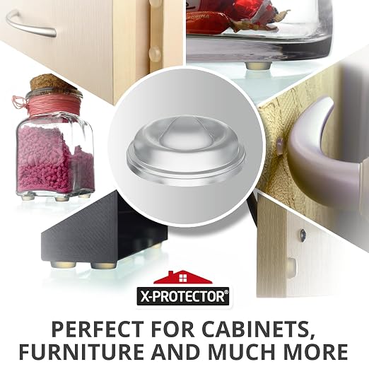 X-Protector Cabinet Door Bumpers 128 PCS – 1/2" Silicone Clear Bumpers – Ideal - Image 5