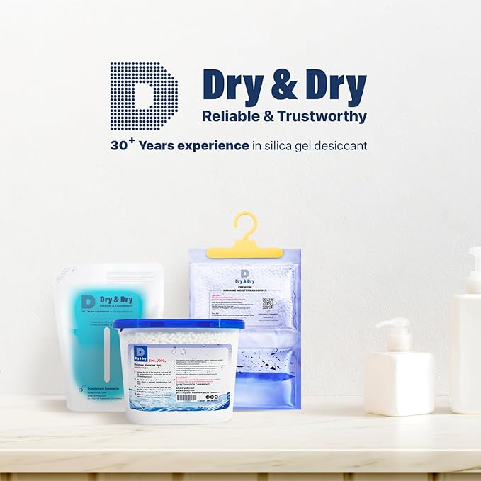 Dry & Dry Moisture Absorbers Refill Beads (30 LBS) - Dehumidifiers for Home Dehumidifier for Basement Dehumidifiers for Bedroom Small Dehumidifiers, Moisture Absorber Refill, Fragrance Free