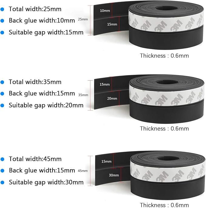 TAROSE Weather Stripping, 33 Feet Weather Seal Strip, Adhesive Silicone Tape - Image 2