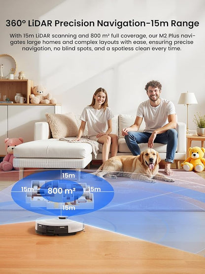 Lefant LiDAR Robot Vacuum and Mop, 45-Day Self-Emptying, 6000Pa Powerful Suction - Image 2