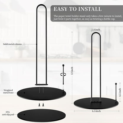 10Pack Paper Towel Holder, Bulk Black Paper Towel Holder Stand Countertop - Image 2