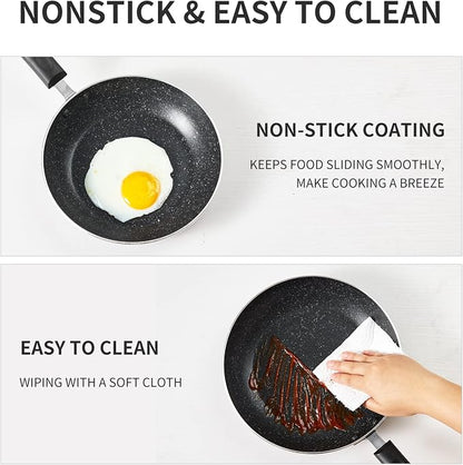 Nonstick Frying Pan Set-3-Pieces Skillet Set Induction Compatible, 8 Inch - Image 6