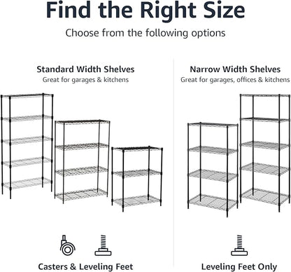 Amazon Basics 4-Shelf Adjustable Heavy Duty Steel Wire Rack Storage Shelving - Image 6