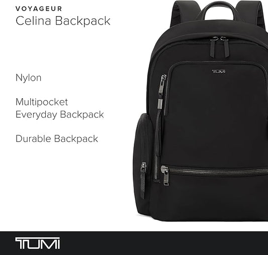 TUMI - Voyageur Celina Backpack - Women's Work and Travel Bag - 16.0" X 10.6" X 6.5" - Holds Up to 16" Laptop - Black & Gunmetal Hardware