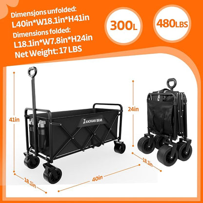 300L Large Collapsible Wagons Carts - Image 4