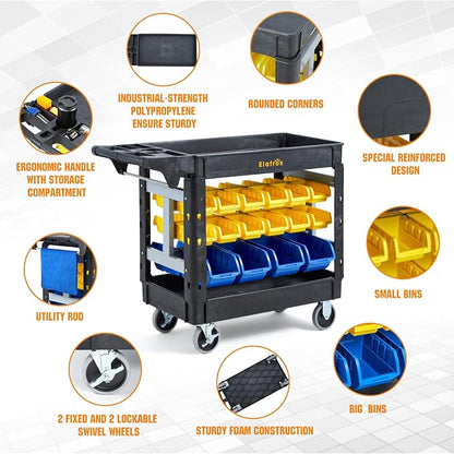 Elafros 2-Tier Utility Cart - Image 4
