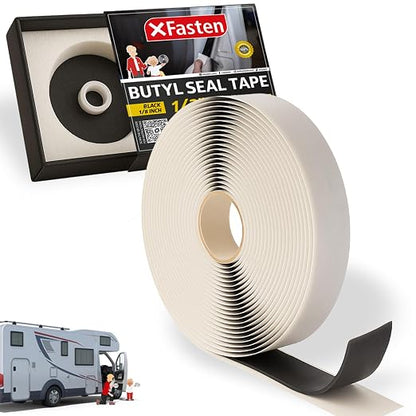 XFasten Butyl Tape RV Black, 3/4 in x 45 Ft, 1/8 in Thick EDPM Rubber Sealant - Image 3