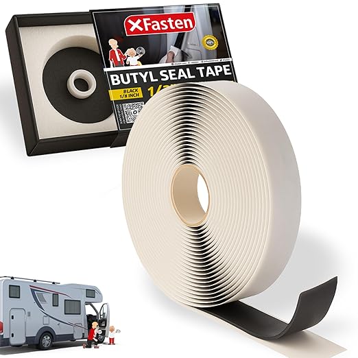 XFasten Butyl Tape Black, 1/2 in x 30 ft x 1/8 in – Easy-to-Work-with by XFasten