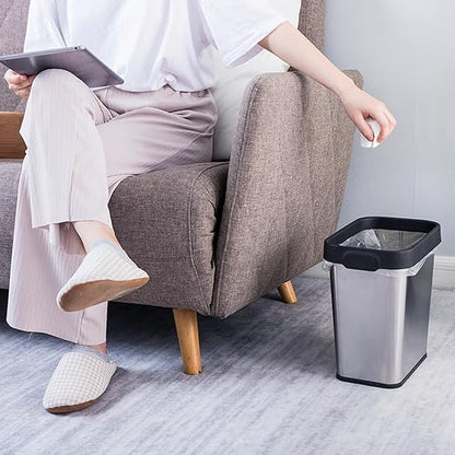 3 Pack Stainless Steel Trash Can 2 Gallon, Open Top Trash Can, Rectangle - Image 2