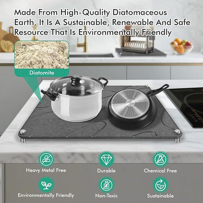 Stone Drying Mat For Kitchen Counter Superb Absorbent Diatomaceous Earth Mats - Image 2