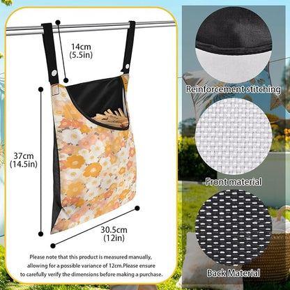 Clothes Pin Hanging Bag with Hanging Rope 14.5 X 12 Inch Clothespin Bag - Image 6