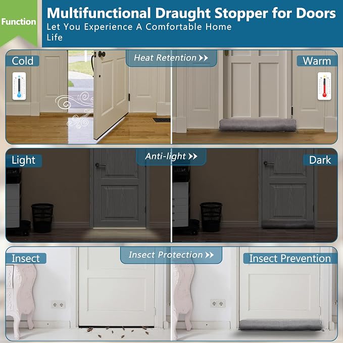 Triangular Under Door Draft Stopper 32 inch Heavy Duty Door Draft Blocker - Image 6