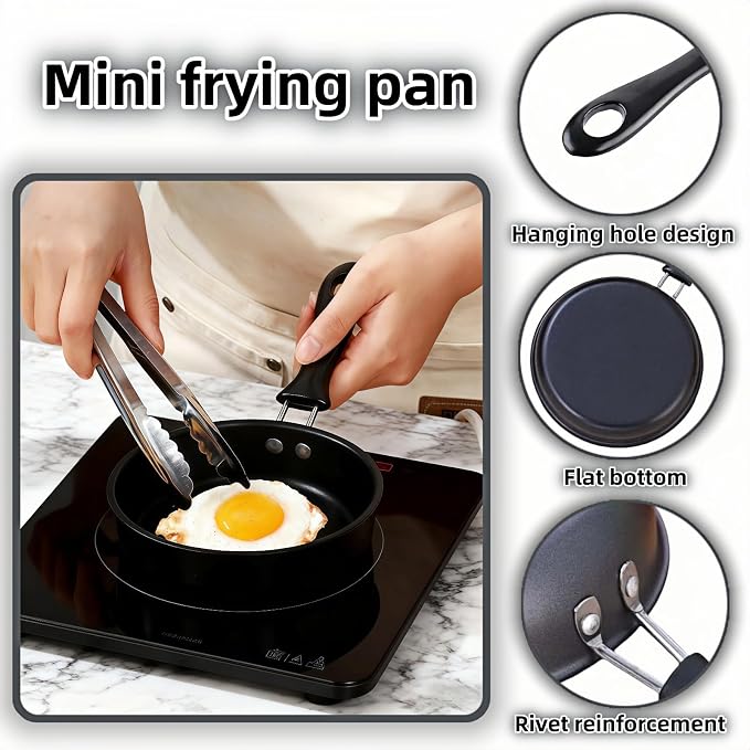 4.7 Inch Mini Frying Pan, Flat Bottom Design - Image 2