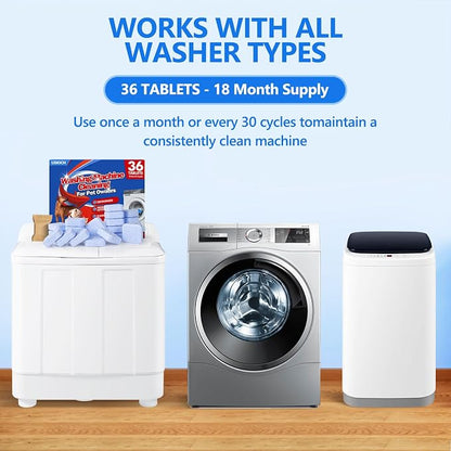 36Pack Washing Machine Cleaner Tablets-18 Month Supply, Washer Machine Cleaner - Image 7