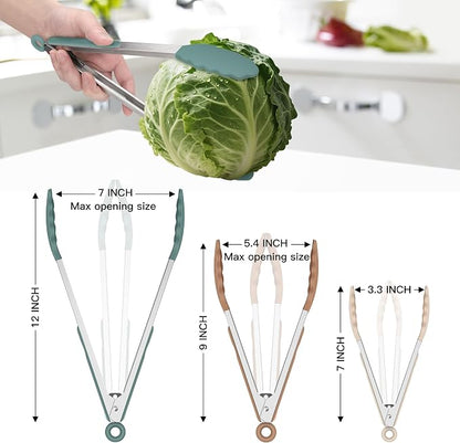 HOTEC Premium Stainless Steel Locking Kitchen Tongs - Image 4