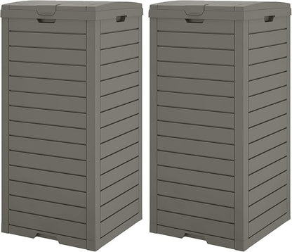 Outdoor Trash Can, 2 Set of 31 Gallon Garbage Can by LHBGO