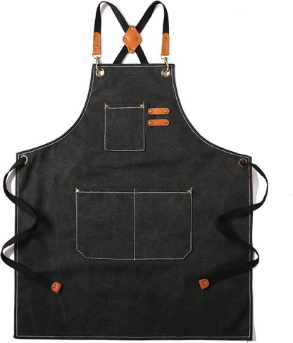 Tosewever Canvas Cross Back Chef Cotton Aprons by Tosewever