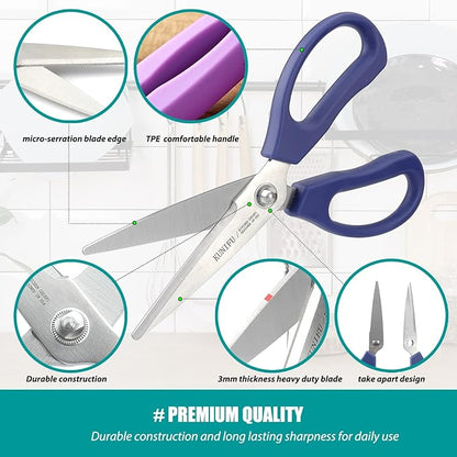KUNIFU Kitchen Scissors, All Purpose Kitchen Shears, Heavy Duty Come Apart - Image 2