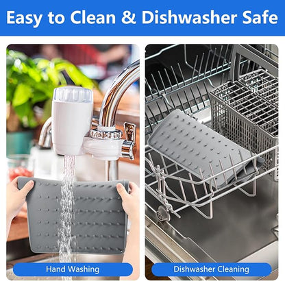 Silicone Dish Drying Mat for Kitchen Counter, Dish Drainer Mat, Non-Slip Drying - Image 4