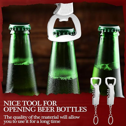 Ziliny 48 Pcs Bottle Opener Keychain Bulk Wine Bottle Beer Opener Keychain - Image 4