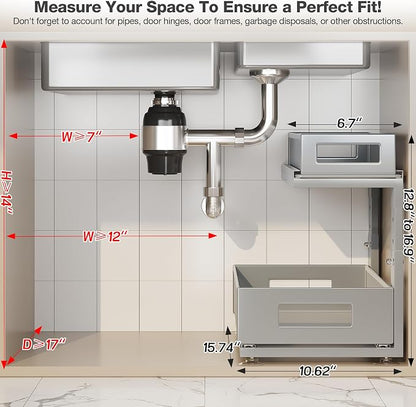 1 Pack 15.74IN-Depth Under Sink Organizer - Image 2