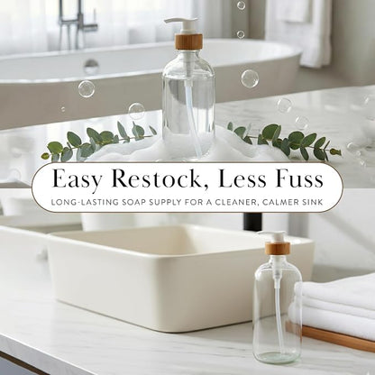 SAVVY & SORTED Glass Hand Soap Dispenser Bathroom, Dish Soap Dispenser - Image 5