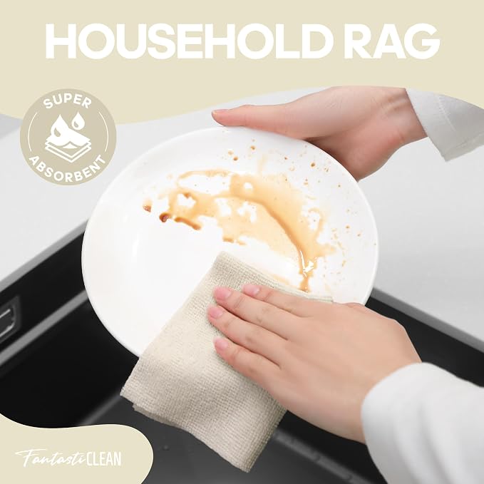 Fantasticlean Microfiber Cleaning Cloth Roll 2 Rolls 120 Pack, Tear Away - Image 3