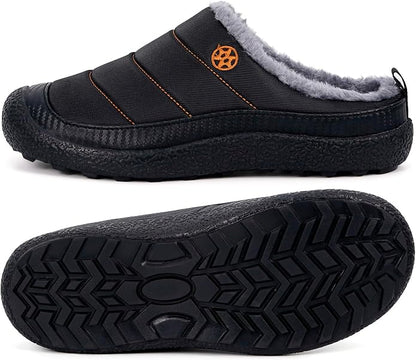 Womens Mens House Slippers Slip on Snow Winter Warm Fully Fur Lined Slippers - Image 4