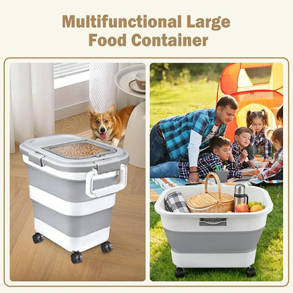 Komzon Rice Storage Container, Collapsible Airtight 10-40 Lb Rice Storage - Image 6