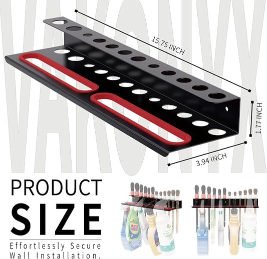 Wall Mount Brush & Spray Bottle Holder Combo Rack - Image 2