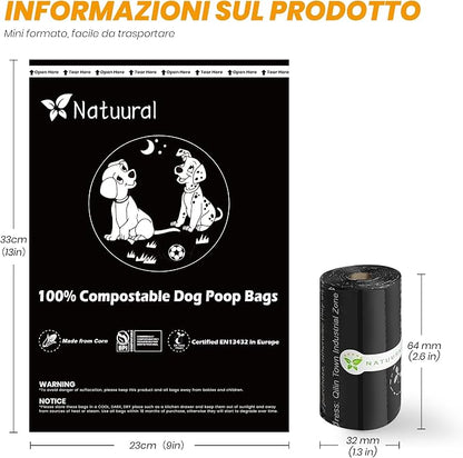 Certified Compostable Dog Poop Bags-270 Bags 18Rolls, Poop Bags - Image 3