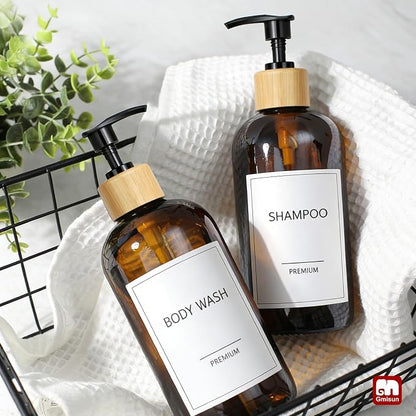 GMISUN Amber Glass Soap Dispenser, 2 Pack Bathroom Hand Soap Dispensers - Image 8